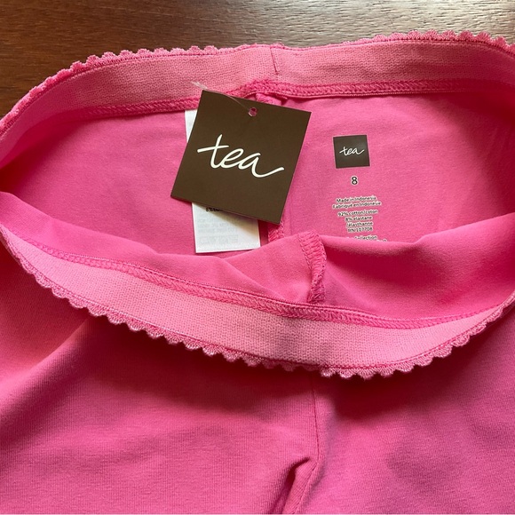 New Tea Collection Sz 8 capri leggings astilbe pink - Picture 3 of 3